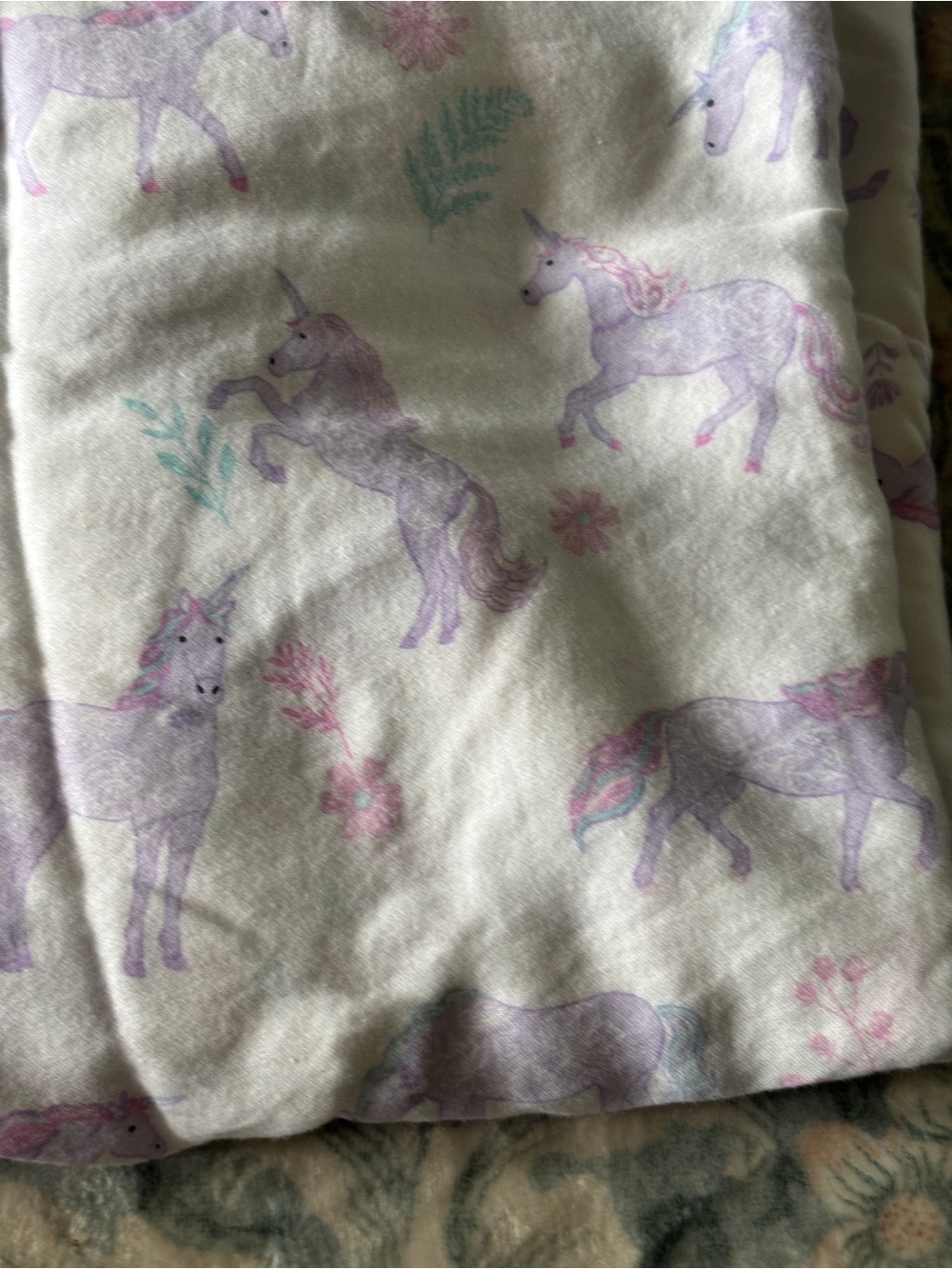 Purple unicorn sheet set for twin bed - Picture 3 of 6